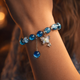 Ocean Blue Crystal Butterfly Charm Bracelet 😍
