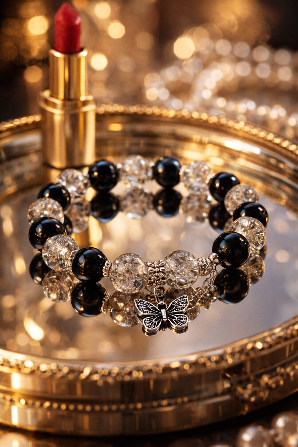 Exquisite Butterfly Charm Black Bracelet 😍