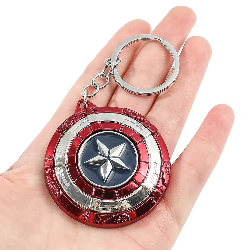 3D Aesthetic Marvel Captain America Shield Keychain