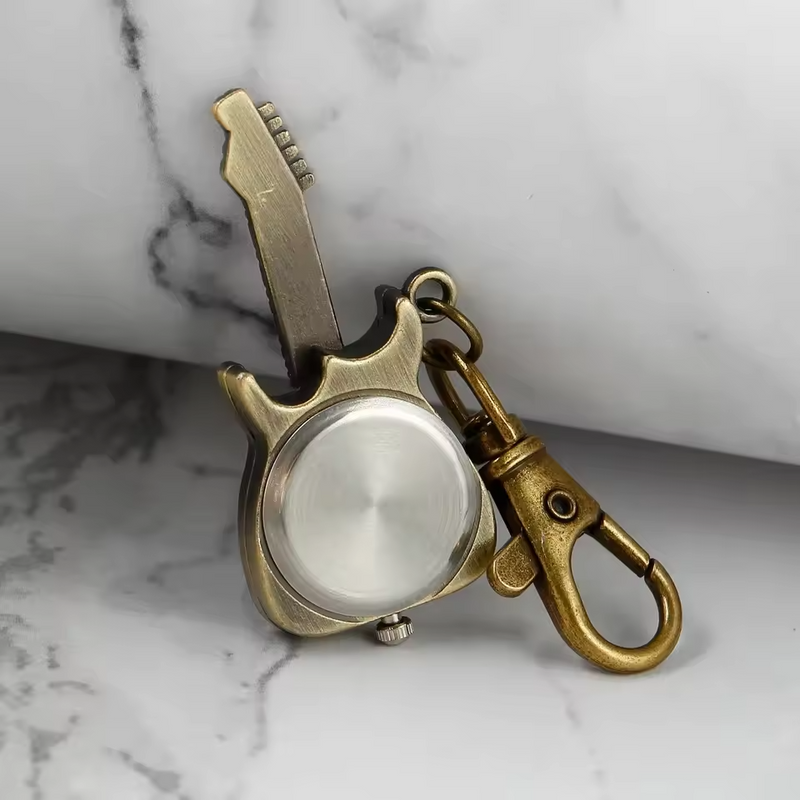 3D Aesthetic Classic guitar keychain with watch pendant
