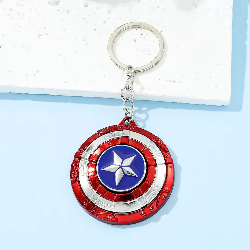 3D Aesthetic Marvel Captain America Shield Keychain