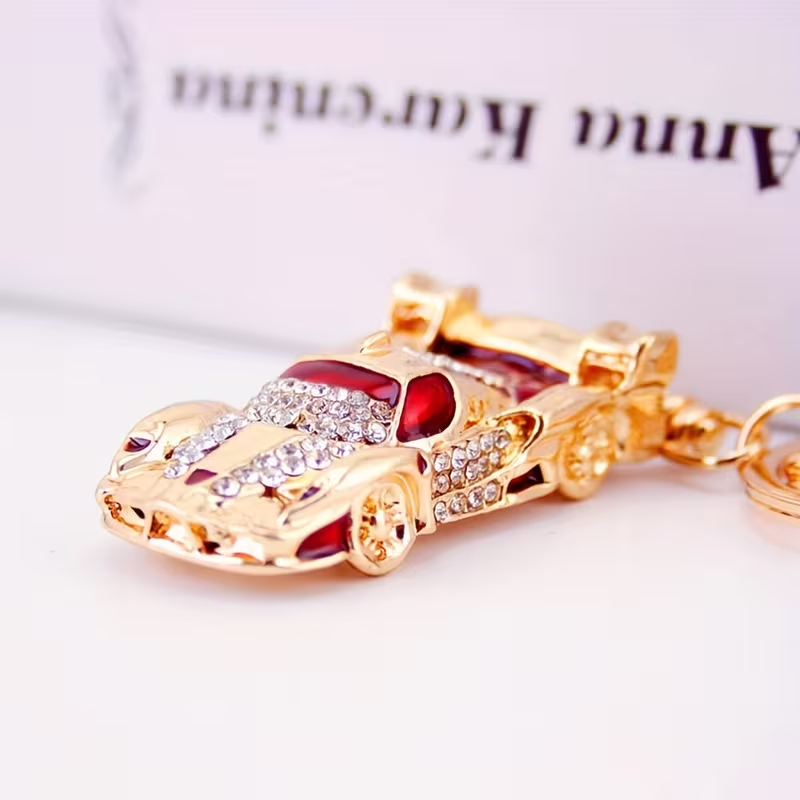 3D Aesthetic Sports Car Model Metal Pendant Keychain