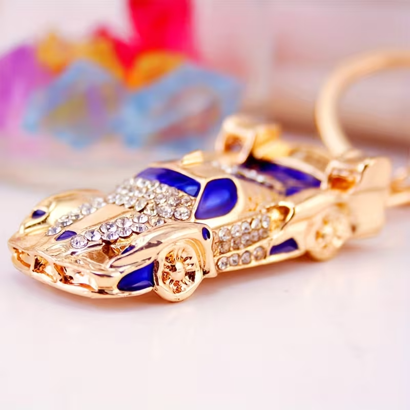 3D Aesthetic Sports Car Model Metal Pendant Keychain