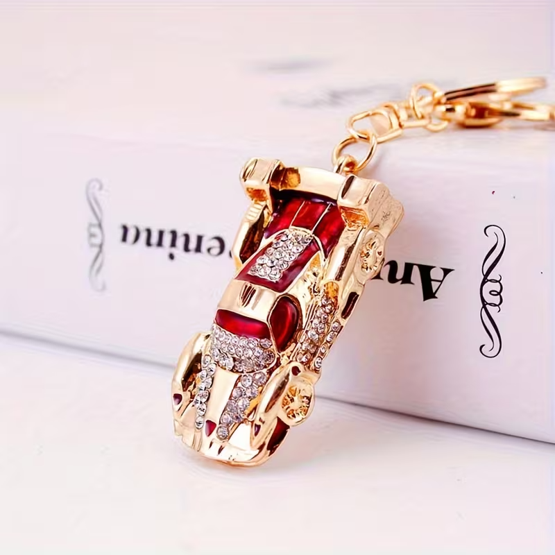 3D Aesthetic Sports Car Model Metal Pendant Keychain
