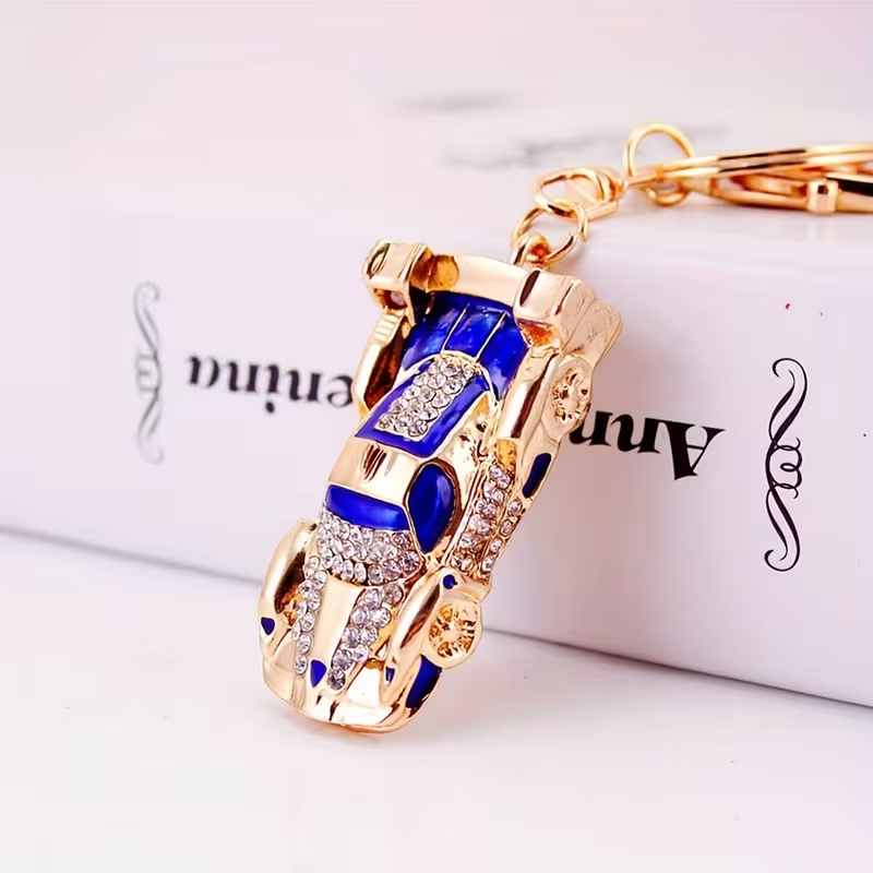 3D Aesthetic Sports Car Model Metal Pendant Keychain