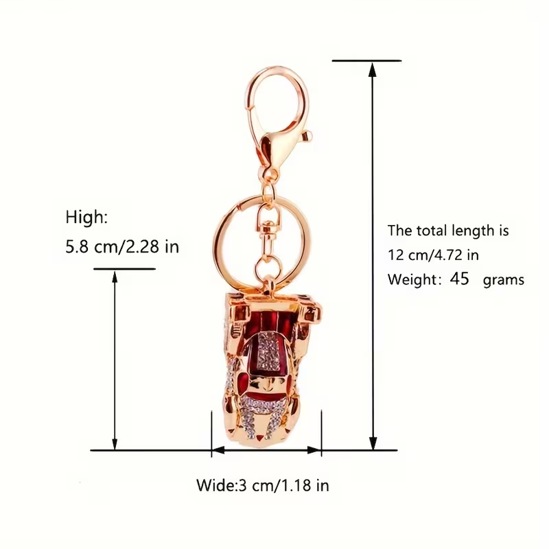 3D Aesthetic Sports Car Model Metal Pendant Keychain